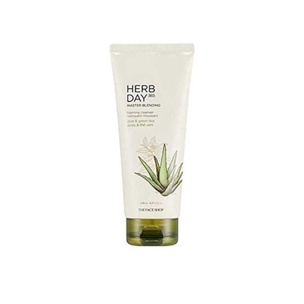 New The Face Shop Herb Day 365 Master Blending Cleansing Foam Aloe & Green Tea F